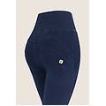 jeggings push up wr. up vita super alta con zip in tono dark jeans-seams on tone donna extra large