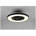 - halmstadt ventilatore e plafoniera led diffusore satinato con bordo nero con telecomando