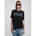 t-shirt in cotone con stampa lettering