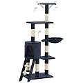 - albero per gatti con tiragraffi in sisal 138 cm blu scuro