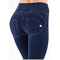 jeggings push up wr. up 7/8 superskinny vita alta con zip dark jeans-yellow seam donna medium