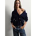 - cardigan in puro cotone blu regular fit donna blu navy taglia xs