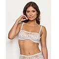 bralette sfoderata con ferretto in pizzo blanche / seta / 3 seta