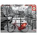- edu14846 puzzle da 1000 pezzi amsterdam in bianco e nero bicicletta rossa