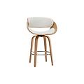 sgabello da bar girevole bianco e legno chiaro 69 cm bent