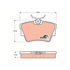 Eur Trw Set Di Pastiglie Freno Gdb1479 Posteriore