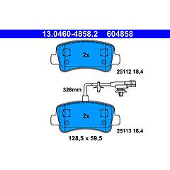 eur ate set di pastiglie freno 13 0460 4858 2 posteriore