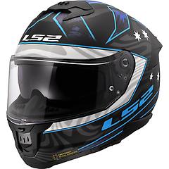 Ls2 Casco Ff808 Stream Ii Galdam Matt Nero / Blue Nero