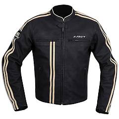 americanpro a pro giacca moto pelle protezioni omologate custom naked vintage retro bianco l