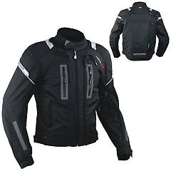 americanpro giacca moto tessuto mesh protezioni ce impermeabile 4 stagioni nero s