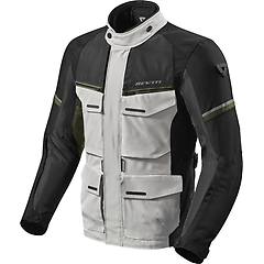 revit giacca moto in tessuto touring rev it outback 3 silver verde taglia s