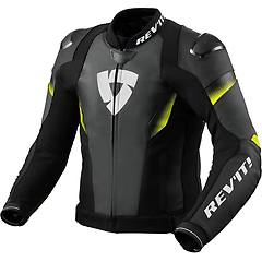 Revit Giubbotto Moto Pelle Rev'it Control Nero Giallo