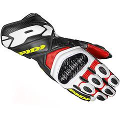 spidi guanti moto in pelle racing carbo 7 nero bianco giallo taglia m