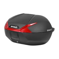 shad bauletto moto top case sh47 nero catadriotto rosso 47 l taglia un