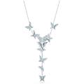 collana a y idyllia lilia farfalla blu placcato rodio os