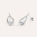orecchini lobo silver elegance argento rodiato cubic zirconia collezione silver elegance bianco
