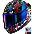 casco moto integrale con led skwal i3 hellcat nero cro taglia s