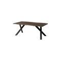 tavolo da pranzo in legno di acacia 160x90x75 laccato grigio / gambe a x inclinate antracite