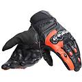 guanti moto in pelle carbon 4 short nero rosso fluo taglia s