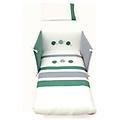 piumone lettino astrid set 3 pezzi bianco verde e grigio