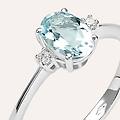 anello solitario acquamarina oro bianco acquamarina diamante collezione acquamarina misura 59 oro