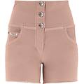 shorts push up wr. up in gabardine vita alta e taglio vivo raw umber donna small