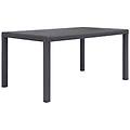 - tavolo da giardino marrone 150x90x72 cm plastica stile rattan