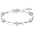bracciale rigido constella taglio round bianco placcato rodio os