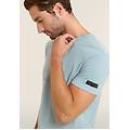 t-shirt regular con stampa urban tech azzurro uomo large