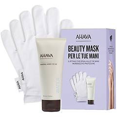 ahava srl kit mineral hand crema idratante 100 ml + 2 guanti in cotone