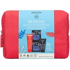apivita set crema viso lenitiva hydra sensitive pelli sensibili spf50+ + maschera viso idratante e