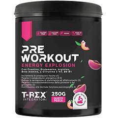 trex t-rex integratore pre workout con creatina taurina citrullina e vitamine in polvere gusto pesca