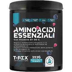 trex t-rex eaa aminoacidi essenziali integratore essential amino con vitamine in polvere gusto frutti di