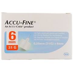 Accufine Aghi Penna Per Insulina 6mm 31g 100 Pezzi