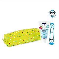Chicco Set Dentale 3-6 Anni Spazzolino Azzurro + Dentifricio