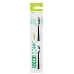 gum sonic daily testine di ricambio per spazzolino a batteria nere 2testine