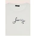 t-shirt in cotone supima con logo in paillettes bicolore snow white donna large
