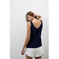 canotta bordi costina in elevated cotton donna blu taglia l