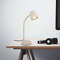 lampada da tavolo skriva beige metallo gu10 38 cm orientabile