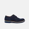 scarpe stringate in suede da uomo blu