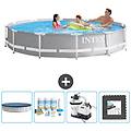 - piscina fuori terra in giro 366x366x76 cm grigio include accessori coordinati cb61
