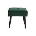 sgabello basso in tessuto effetto velluto testurizzato verde scuro e metallo nero h46 cm guesta