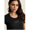 t-shirt in jersey stretch con grafica bicolore nero donna small