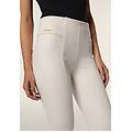 pantaloni in similpelle laminata con vita alta superskinny white sand donna medium