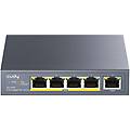gs1005p switch gigabit ethernet 5 porte poe 10-100-1000mbps grigio metallo rete