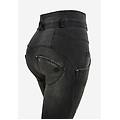 jeans wr. up in denim navetta con vita alta stile bustier jeans nero-cuciture in tono donna extra