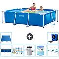 - piscina fuori terra rettangolo 220x150x60 cm blu include accessori coordinati a64