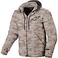 felpa con cappuccio moto district verde grigio camo taglia xl