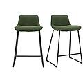 sgabelli da bar in tessuto verde kaki e metallo h65 cm (set di 2) boost