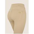 pantaloni n. o. w. in jersey a vita alta con impunture irish cream donna extra large